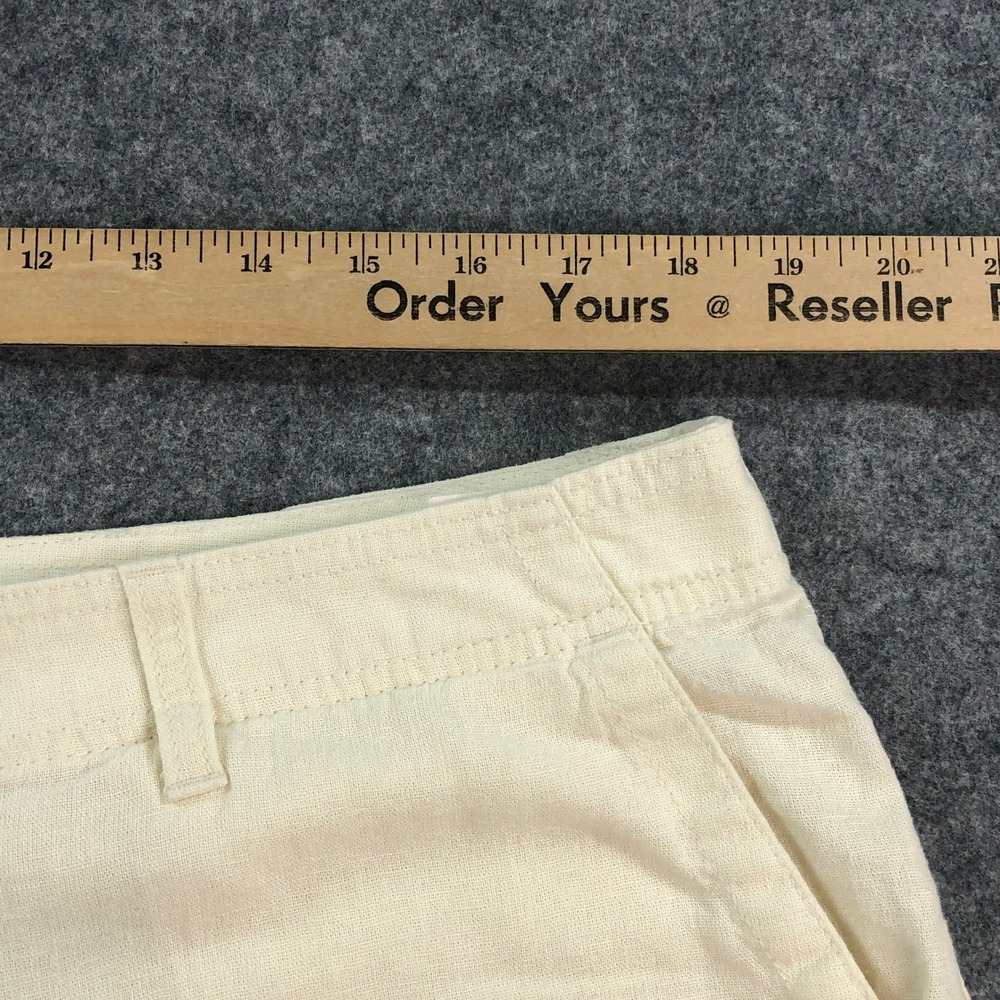 Lucky Brand Mens Shorts 36 Linen Blend Cream Ivory Flat Front High Rise - Picture 8 of 13